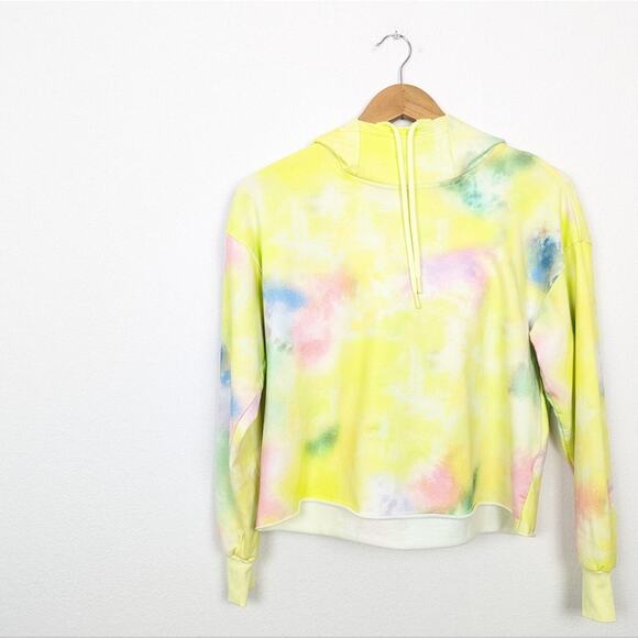NWT Alice + Olivia Nikki Tie-Dyed Cotton-Blend Fleece Hoodie - Picture 4 of 8